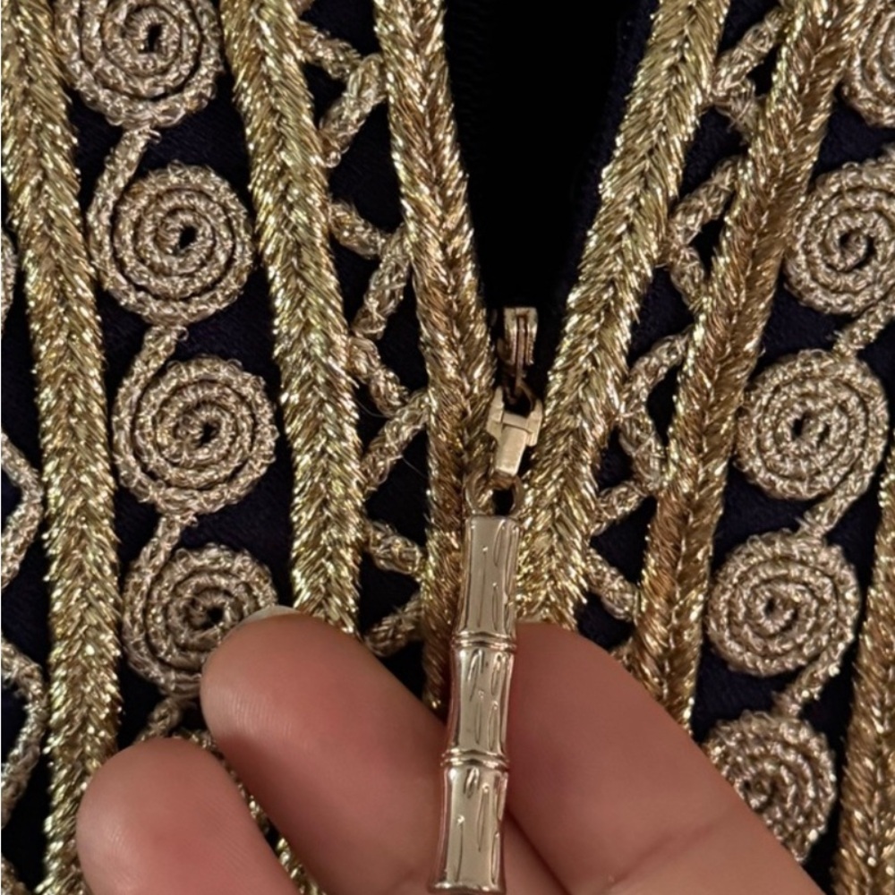 Navy Sleeveless Dress with Gold Embroidery Lilly Pulitzer sz 10 Jane Maxi dress - Picture 5 of 11